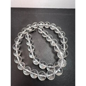 Clear quartz necklace with sterling silver clasp